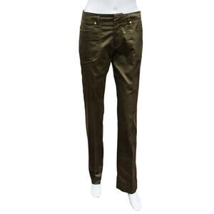 Gucci Straight Leg Pants Olive Green Size 4 Womens Cotton